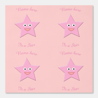 Pretty Roze Ster Aangepast Patroon Behang