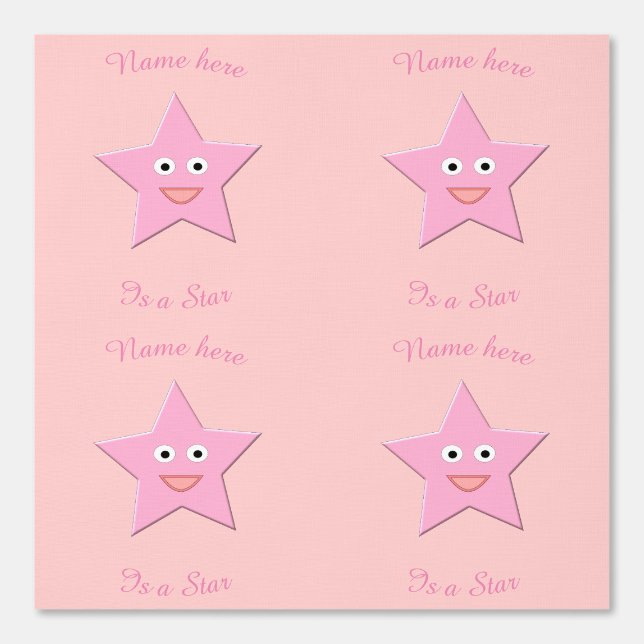 Pretty Roze Ster Aangepast Patroon Behang (Voorkant)