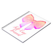 Pretty Roze Strik Zelfzorg Dagboek Notitieboek (Linkerzijde)