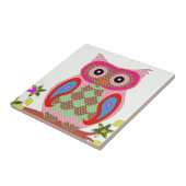 Pretty roze uilenprint, patroon accessoires tegeltje (Zijkant)