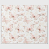 Pretty Roze Vlinders Verjaardag Cadeaupapier (Vlak)