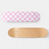 Pretty Roze & Witte Checker Skateboard (Horizontaal)