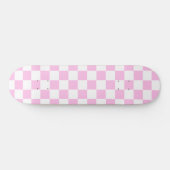 Pretty Roze & Witte Checker Skateboard (Horizontaal)