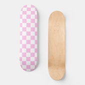 Pretty Roze & Witte Checker Skateboard (Voorkant)