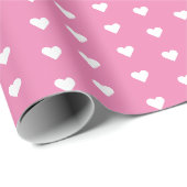 Pretty Roze & Witte Hartjes | Douane Inpakpapier (Rol Hoek)