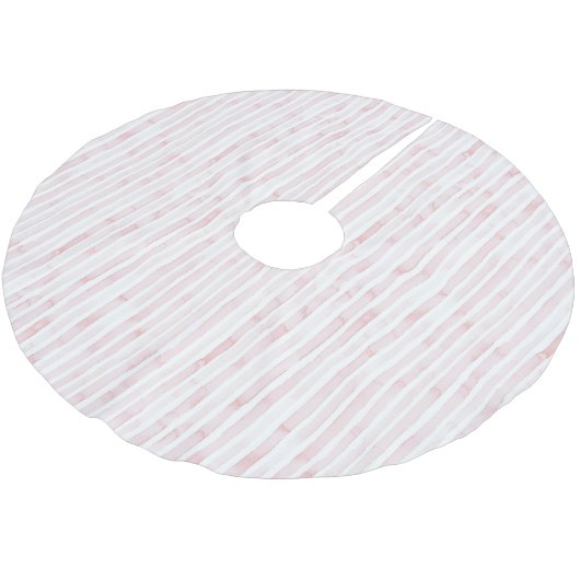 Pretty Roze Witte Strepen Kerst Kerstboom Rok (Gekanteld)
