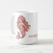 Pretty Roze Zeemeermin Personaliseer Koffiemok (Voorkant links)