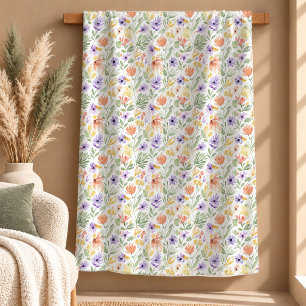 Pretty Sage Stof Dusty Green Bloem Boho Deken