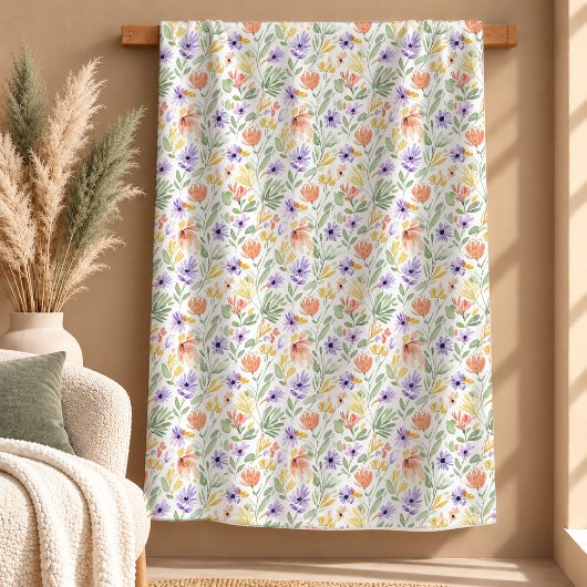 Pretty Sage Stof Dusty Green Bloem Boho Deken