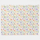 Pretty Sage Stof Dusty Green Bloem Boho Deken (Voorkant (Horizontaal))