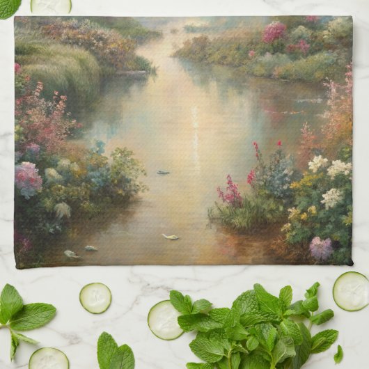 Pretty Scenic Lake Theedoek (Gevouwen)