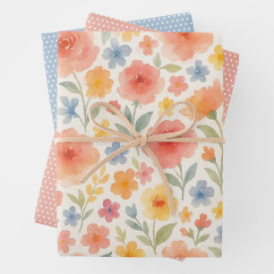 Pretty Shabby Chic Franse Bloem Kunst Patroon Inpakpapier Vel