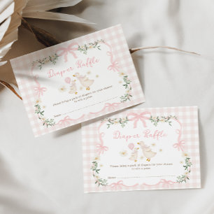 Pretty Silly Goose Coquette Strik Diaper Raffle Informatiekaartje