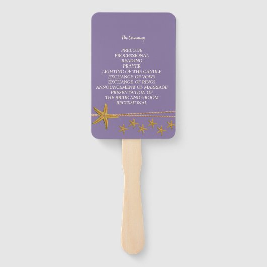 Pretty Simple zeester bruiloftsprogramma Handwaaier (Achterkant)