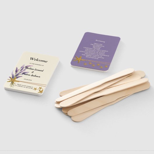 Pretty Simple zeester bruiloftsprogramma Handwaaier (Niet-gemonteerd)