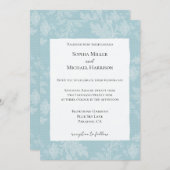 Pretty Sky Blue White Floral Faux Lace Wedding Kaart (Voorkant / Achterkant)
