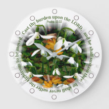 Pretty Snowdrops with Psalm 55:22