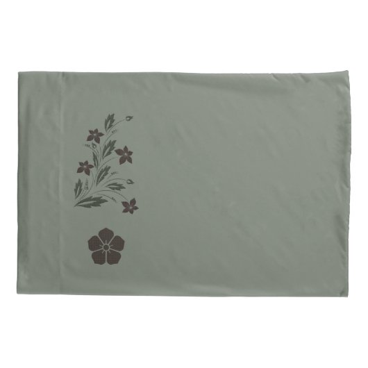 Pretty Soft Green Floral Pillowcase Set Kussensloop (Achterkant-Links)