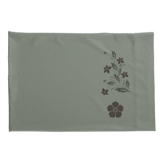 Pretty Soft Green Floral Pillowcase Set Kussensloop (Achterkant-Rechts)