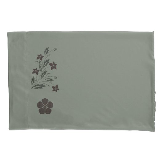 Pretty Soft Green Floral Pillowcase Set Kussensloop (Voorkant-Links)