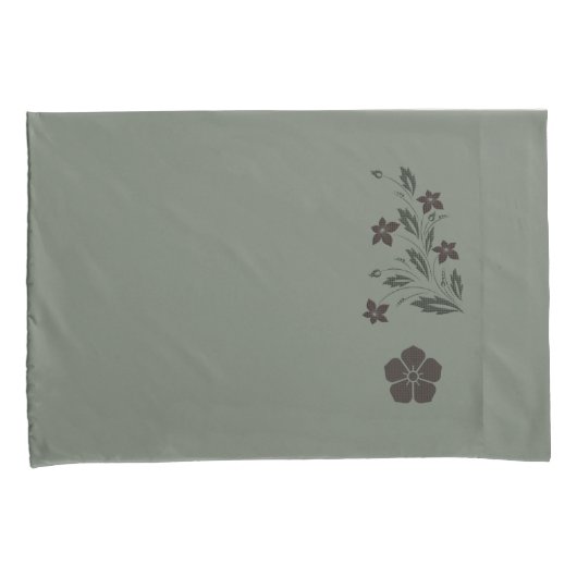 Pretty Soft Green Floral Pillowcase Set Kussensloop (Voorkant-Rechts)
