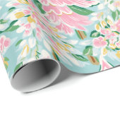 Pretty Soft Pastel Pink & Teal Pine Trees Holiday  Cadeaupapier (Rol Hoek)