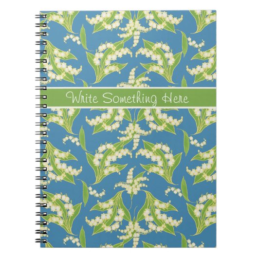 Pretty Spiral Notebook: Lilies of the Valley, Blue Notitieboek (Voorkant)