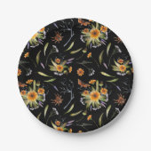 Pretty Spooky: Halloween Flowers, Spiders and Moth Papieren Bordje (Voorkant)