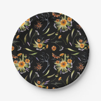 Pretty Spooky: Halloween Flowers, Spiders and Moth Papieren Bordje