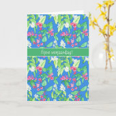 Pretty Spring Blossoms Dutch Language Birthday Kaart (Gele Bloem)
