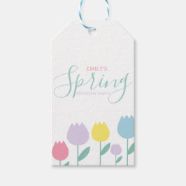 Pretty Spring Tulips Pastel Floral Birthday Party Cadeaulabel