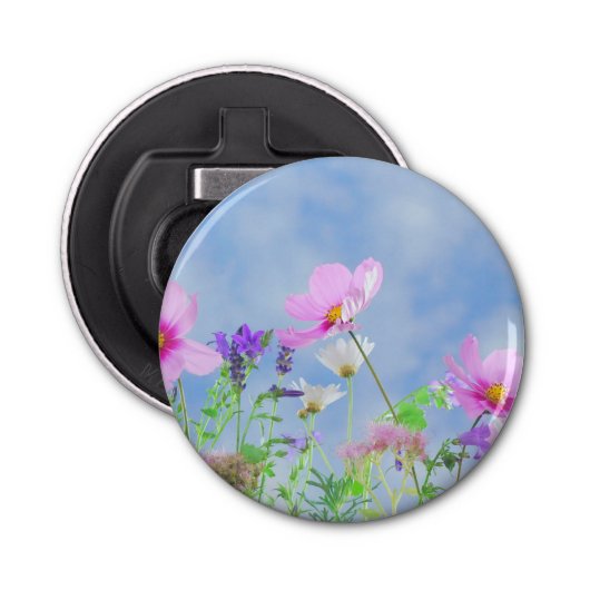 Pretty Spring Wild Flowers Button Flesopener (Voorkant)