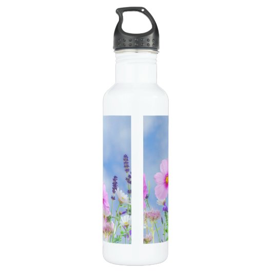 Pretty Spring Wild Flowers Waterfles (Achterkant)