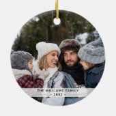 Pretty Stained Glass Pine Tree Family Photo Keramisch Ornament (Achterkant)