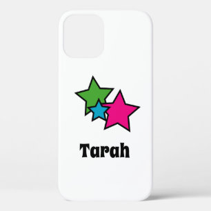 Pretty Stars Roze Blauw Groen Zwart Personaliseer Case-Mate iPhone Case