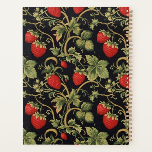 Pretty strawberries pattern script name Recipe Planner (Achterkant)