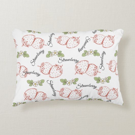 Pretty strawberry pattern Nursery decor Cute Accent Kussen (Voorkant)