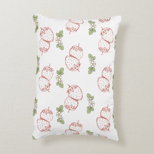 Pretty strawberry pattern Nursery decor Cute Accent Kussen (Achterkant (Verticaal))