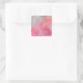 Pretty Stylish Rose Pink Watercolor Ink Vierkante Sticker (Tas)