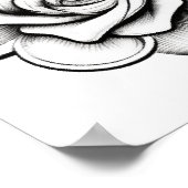 Pretty Sugar Skull Afbeelding Zwart + Wit Kunst aa Poster (Hoek)