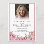 Pretty Summer Pink Peony Memorial Service Funeral Programmakaart (Voorkant)