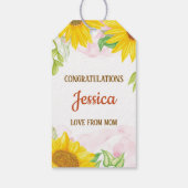 Pretty Sunflower Baby Shower Cadeaulabel (Achterkant)
