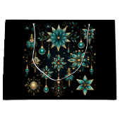 PRETTY TEAL AND GOLD CHRISTMAS ORNAMENTS GROOT CADEAUZAKJE (Voorkant)