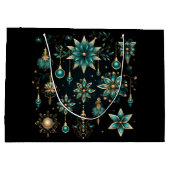 PRETTY TEAL AND GOLD CHRISTMAS ORNAMENTS GROOT CADEAUZAKJE (Achterkant)