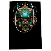 PRETTY TEAL AND GOLD CHRISTMAS ORNAMENTS MEDIUM CADEAUZAKJE (Voorkant)