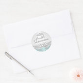 Pretty Tiara & Bow Teal Quinceanera Sticker (Envelop)