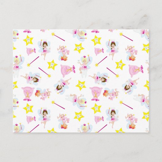 Pretty Tooth Fairy Magic Wand White Teeth Briefkaart (Voorkant)