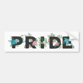 Pretty Trans Pride Floral Bumpersticker