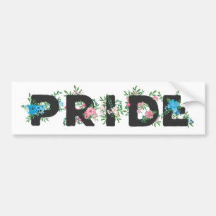 Pretty Trans Pride Floral Bumpersticker
