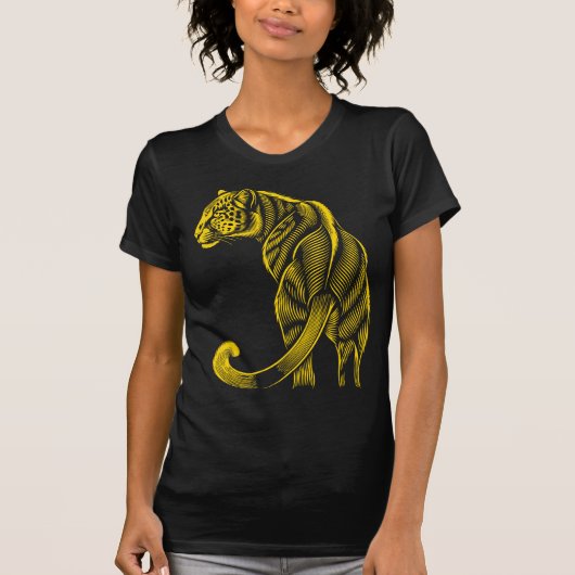 Pretty Trendy Leopard Print Gold T-shirt (Voorkant)